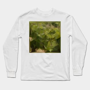 Olive Green Abstract Low Polygon Background Long Sleeve T-Shirt